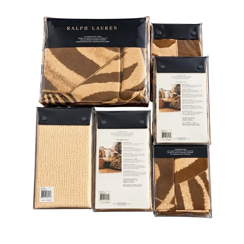 New Ralph Lauren Victoria Falls Full Queen Duvet Cover 5 Standard Shams Set